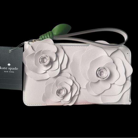 kate spade Handbags - Kate Spade Flora L-zip Pale Amethyst Wristlet NWT